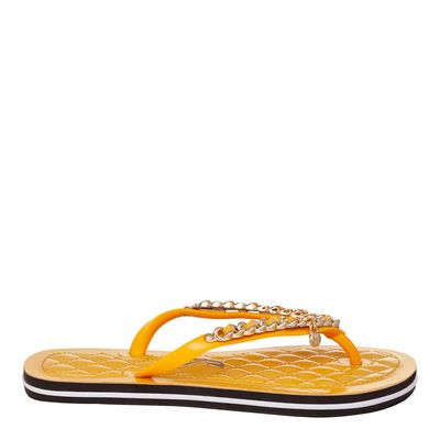 Chinelo Flip Flop Matelassê Verniz Amarelo