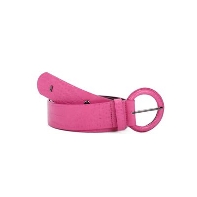 Cinto Croco Alto Brilho Hot Pink