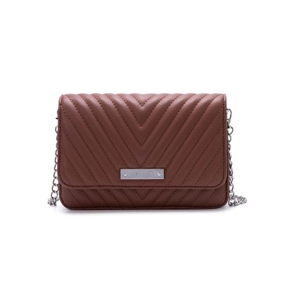Bolsa Matelassê Pespontada Marrom