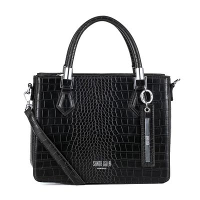 Bolsa Estruturada Croco Preta