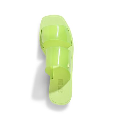 Rasteira Borracha Neon Verde Oliva