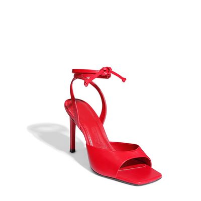 Peep Toe Couro Pelica Premium Vermelho Chilli