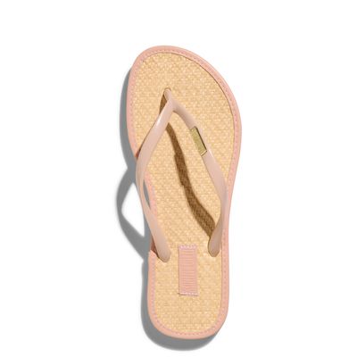 Flip Flop Palha Rosa e Bege