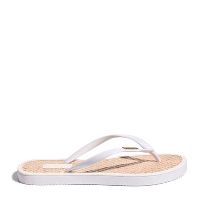 Flip Flop Palha Branco e Bege