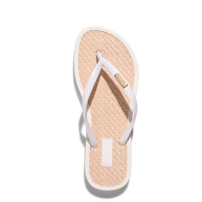 Flip Flop Palha Branco e Bege