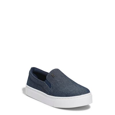 Tênis Slip On Tecido Jeans Filipinas Azul Marine Marinho