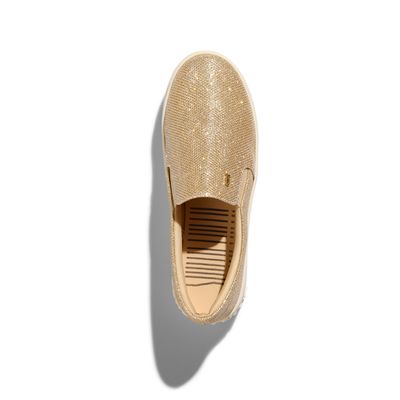 Tênis Slip On Flatform Galaxxy Dourado Brilho