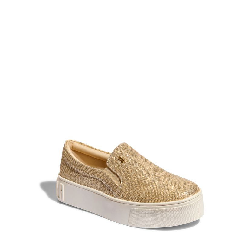 Tênis Slip On Flatform Galaxxy Dourado Brilho - Santa Lolla Tênis Slip On Flatform Galaxxy Dourado Brilho - Santa Lolla