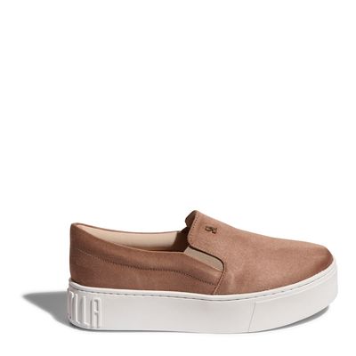 Tênis Slip On Plataforma Uede Bege