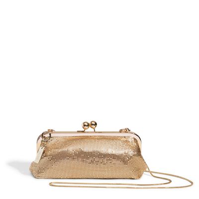 Bolsa Pequena Dourada Strass Alça Transversal