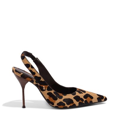 Scarpin Slingback Pelo Onça