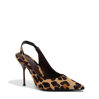 Scarpin Slingback Pelo Onça