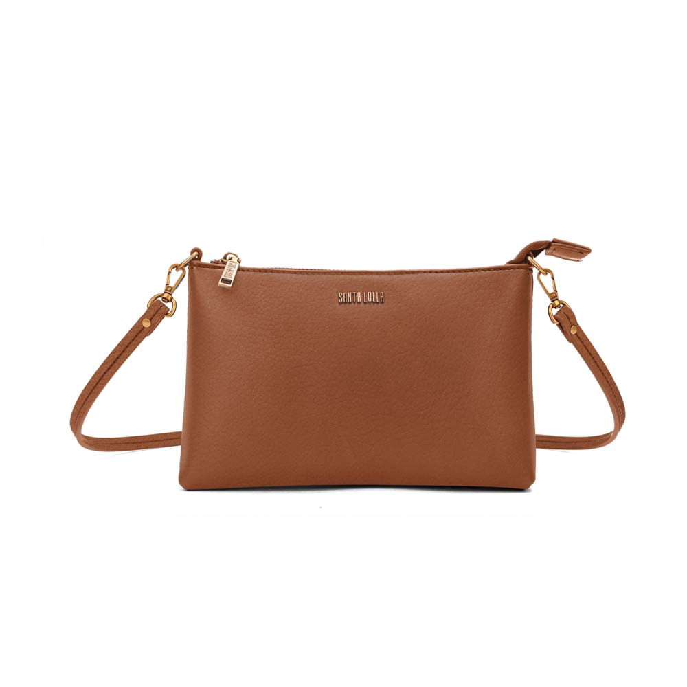 Bolsa Clutch Pequena Nobuck Marrom Transversal - Santa Lolla