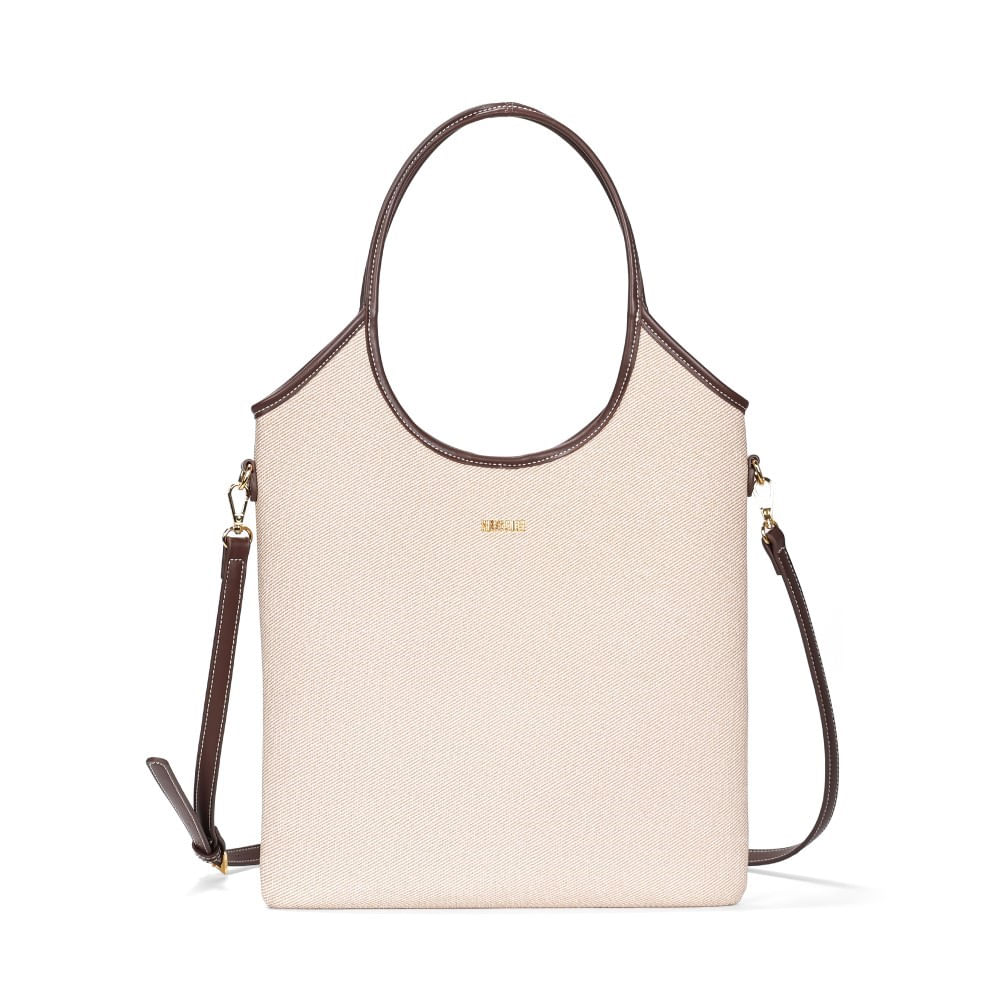 Bolsa Shopper Canvas Alça Dupla Off White - Santa Lolla