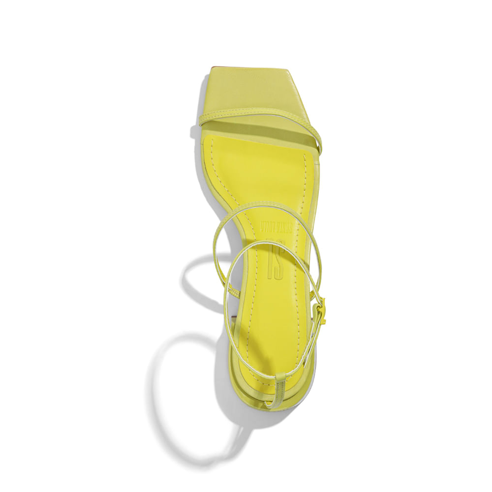 Sandália Rasteira Couro Pelica Soft Verde Limão Santa Lolla