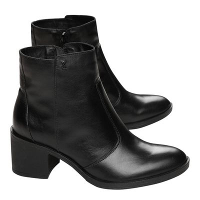 Bota Napa Confort Salto Baixo Grosso Preta