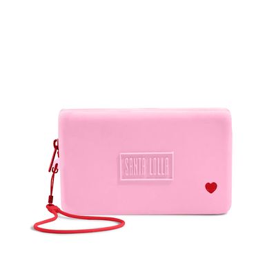 Clutch Borracha Rosa e Vermelho