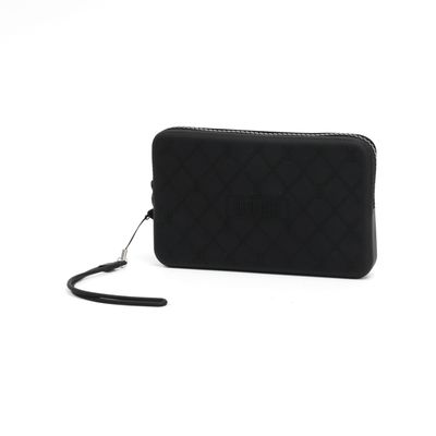 Bolsa Clutch Preta Borracha Alça