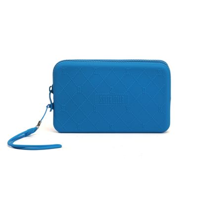 Bolsa Clutch Azul Borracha Alça