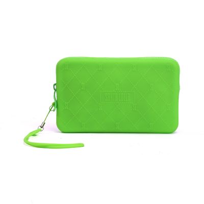 Bolsa Clutch Verde Borracha Alça