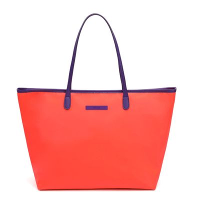 Bolsa Shopper Universitária Nylon Laranja e Roxo