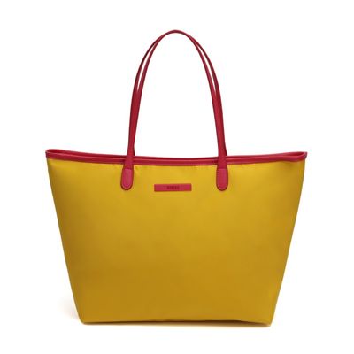 Bolsa Shopper Universitária Nylon Amarela e Vermelha