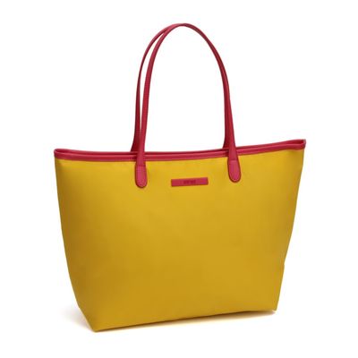 Bolsa Shopper Universitária Nylon Amarela e Vermelha