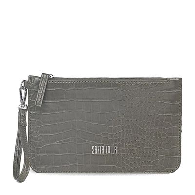 Clutch Croco Alto Brilho Verde Militar