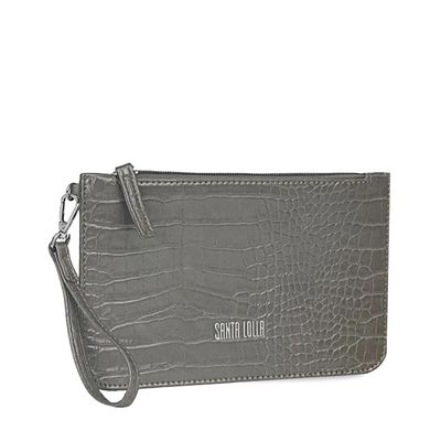 Clutch Croco Alto Brilho Verde Militar