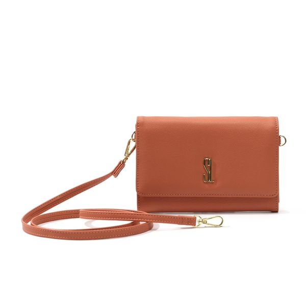 Bolsa Pequena Caviar Caramelo Alça Transversal