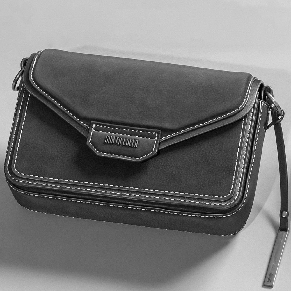Bolsa Envelope Pequena Nobuck Marrom Dark Transversal - Santa Lolla