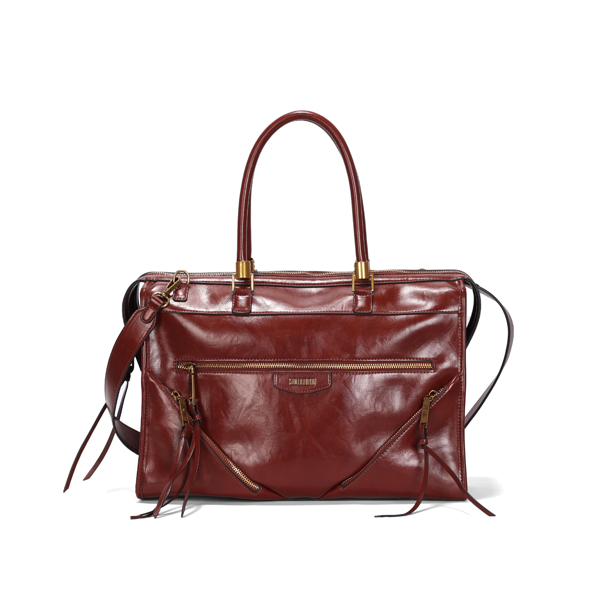 Bolsa Grande Quadrada Soft Liso Terracota Bolso Frontal - Santa Lolla
