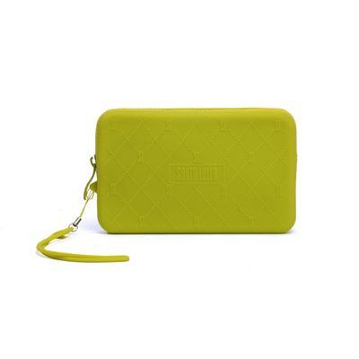 Bolsa Clutch Verde Claro Borracha Alça