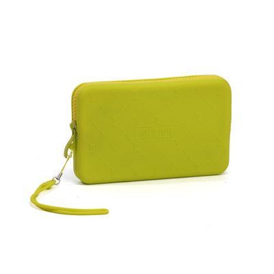 Bolsa Clutch Verde Claro Borracha Alça