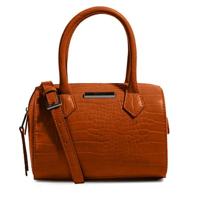 Bolsa Croco Alto Brilho Marrom Safari
