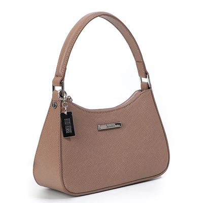 Bolsa Transversal Cinza Pequena Alça de Mão