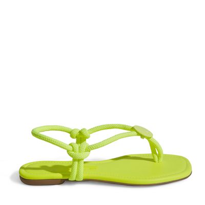 Rasteira Amarela Cordão Flat