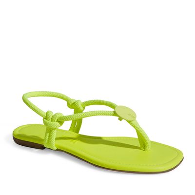 Rasteira Amarela Cordão Flat