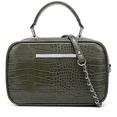 Bolsa Pequena Crocro Alto Brilho Verde