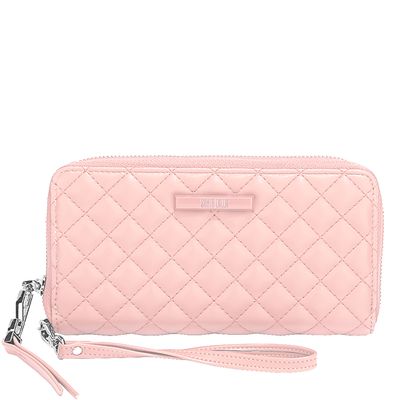 Carteira Retangular Matelassê de Couro Mestiço Pu Bege Nude Baked