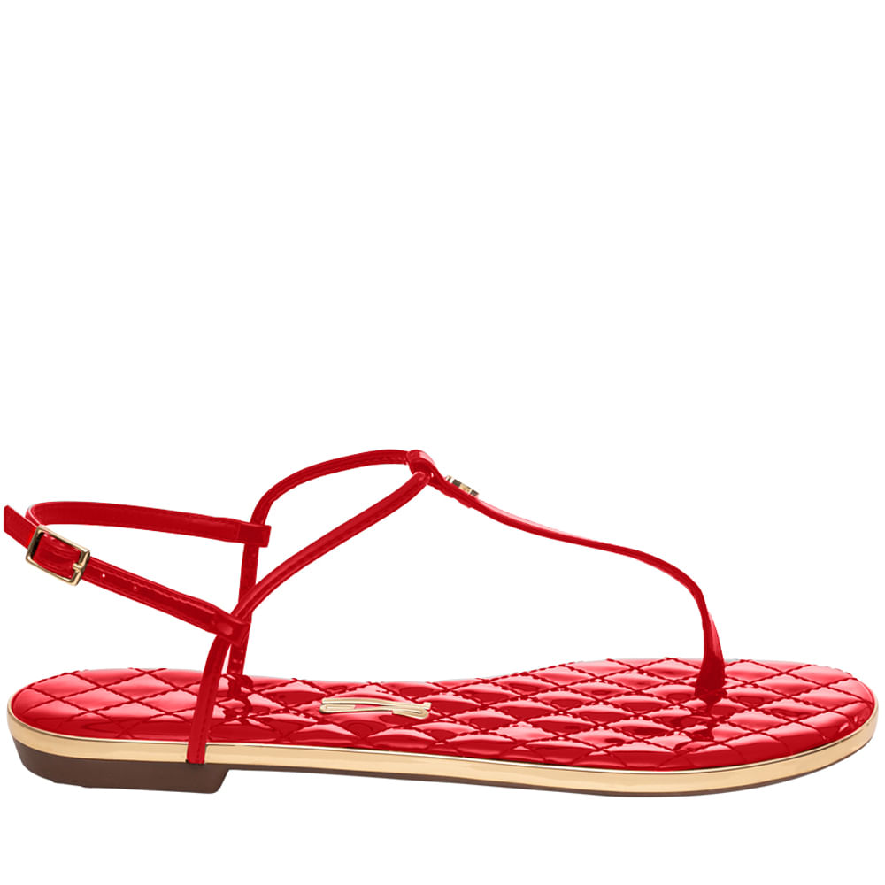 Rasteira Verniz Russian Red