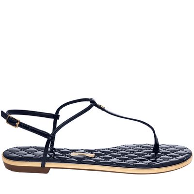 Rasteira Verniz True Navy