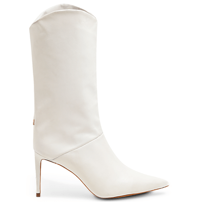 Bota Off-White Couro Cano Médio