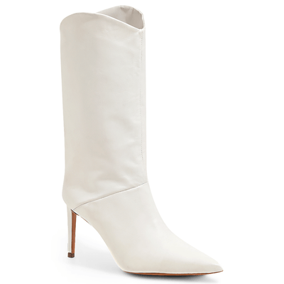 Bota Off-White Couro Cano Médio