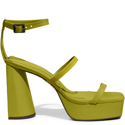 Sandália Cetim Importado 2 Amarelo Hot Oliva