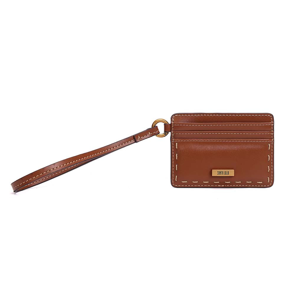 Porta Cartão Soft Marrom Terracota Alça De Mão - Santa Lolla