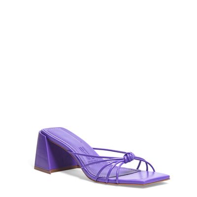 Mule Couro Pelica Soft Roxo Elétrico