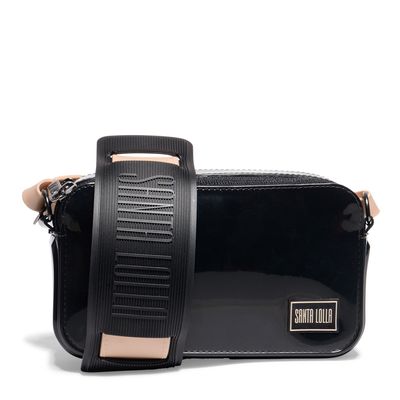 Bolsa Bag Borracha Preta Transversal