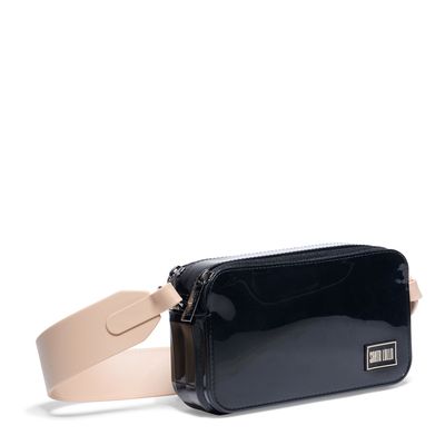 Bolsa Bag Borracha Preta Transversal