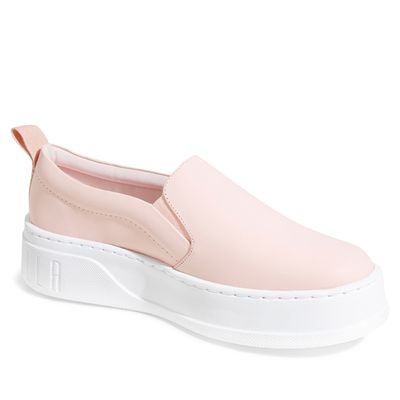 Tênis Slip On Rosa Bico Redondo